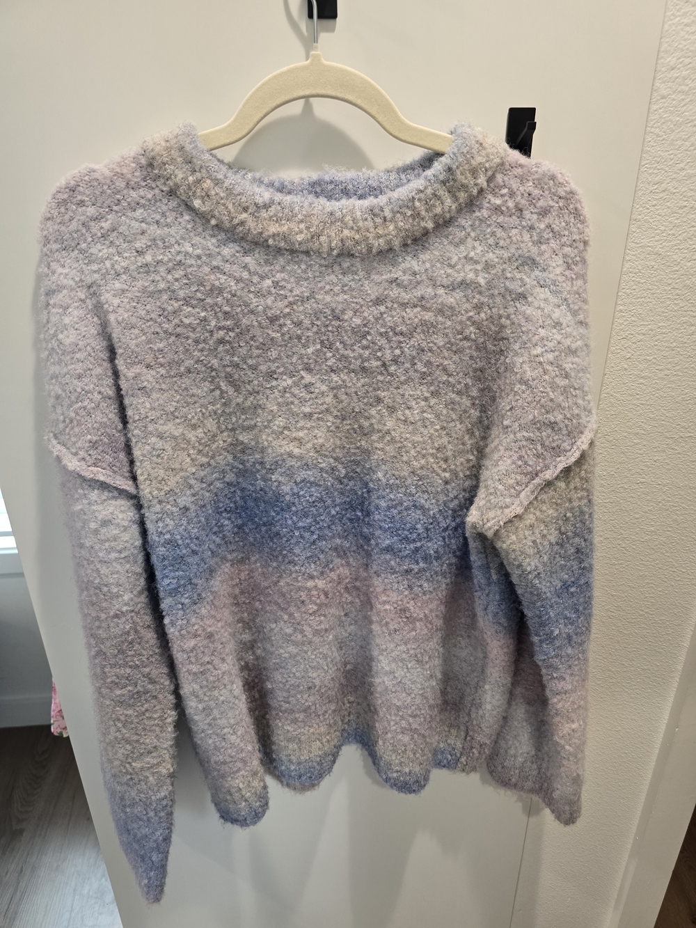 wild fable Pastel Bouclé Gradient Crewneck Sweater - Lavender, Blue, Pink